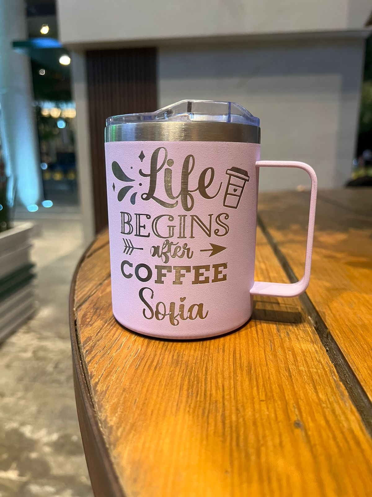 Termo Taza Aislante de Acero  360 ml Personalizado a láser